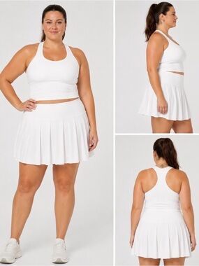 Offline by Aerie Pleated Mini Skirt Skort Women XXL White Tennis Pickleball NWT